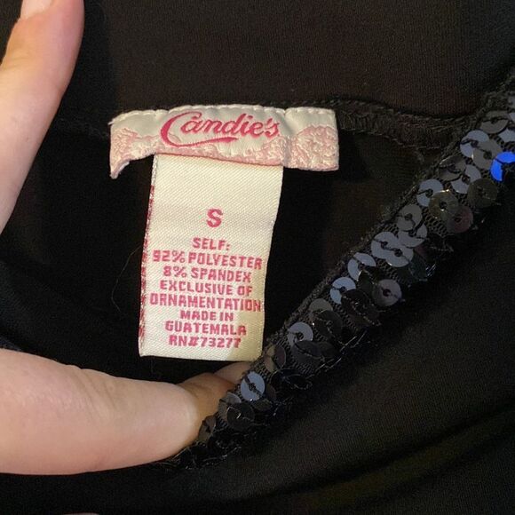 Candies, Black Strapless Top w/Sequin Trim, Size S, EUC - Picture 5 of 7